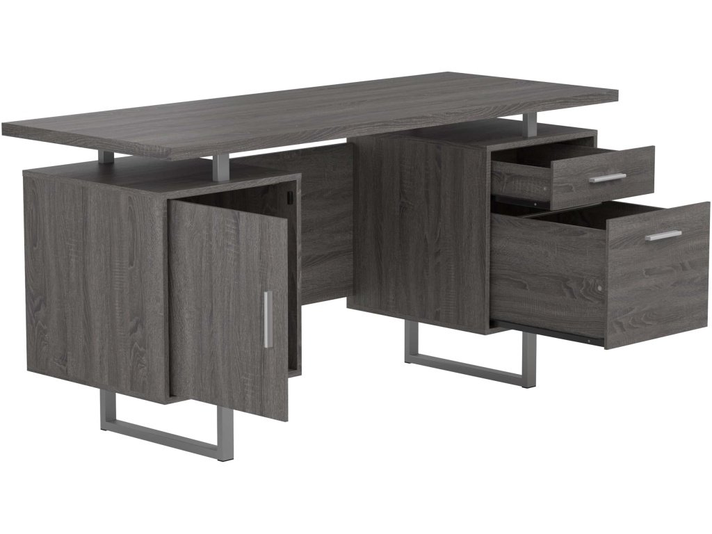 Lawtey Floating Top Office Desk Weathered Grey