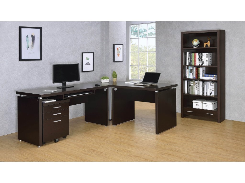 Skylar 55-Inch Computer Desk With Keyboard Drawer Cappuccino