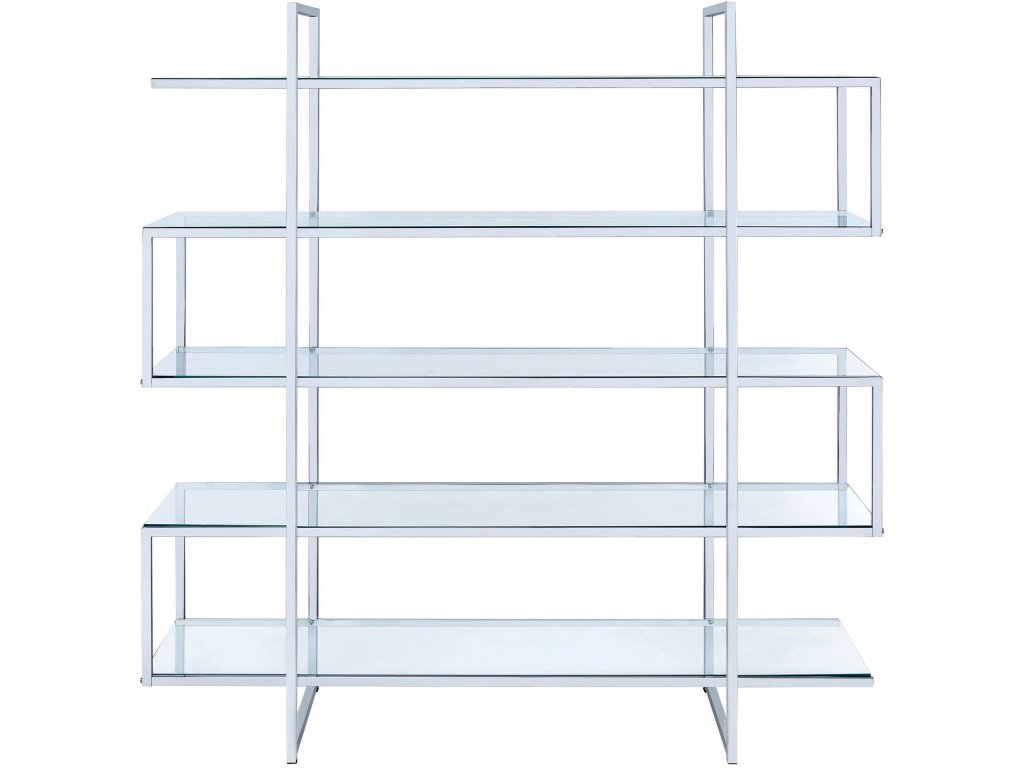 Elmer 63-Inch 5-Shelf Bookshelf Clear And Chrome