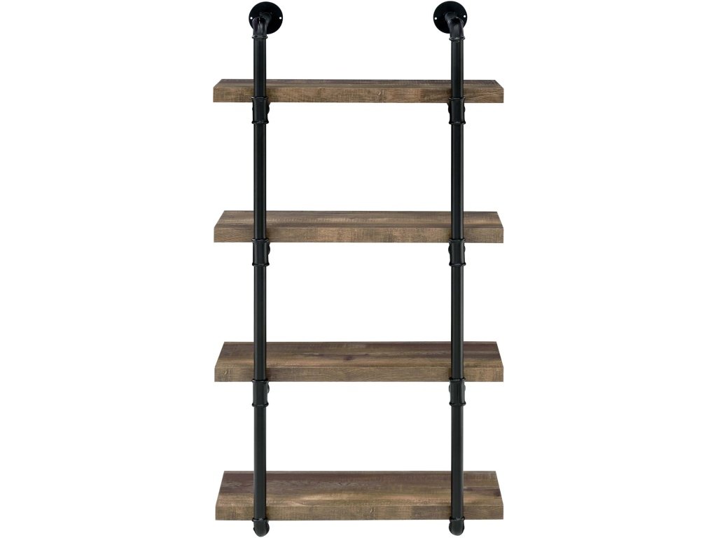 Elmcrest 24-Inch 4-Shelf Wall Bookshelf Rustic Oak