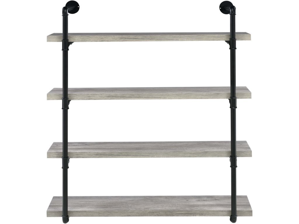 Elmcrest 39-Inch 4-Shelf Wall Bookshelf Grey Driftwood