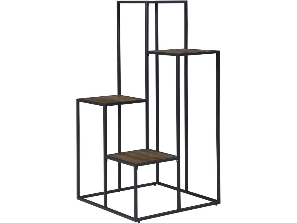 Rito 4-Tier Display Shelf Rustic Brown And Black