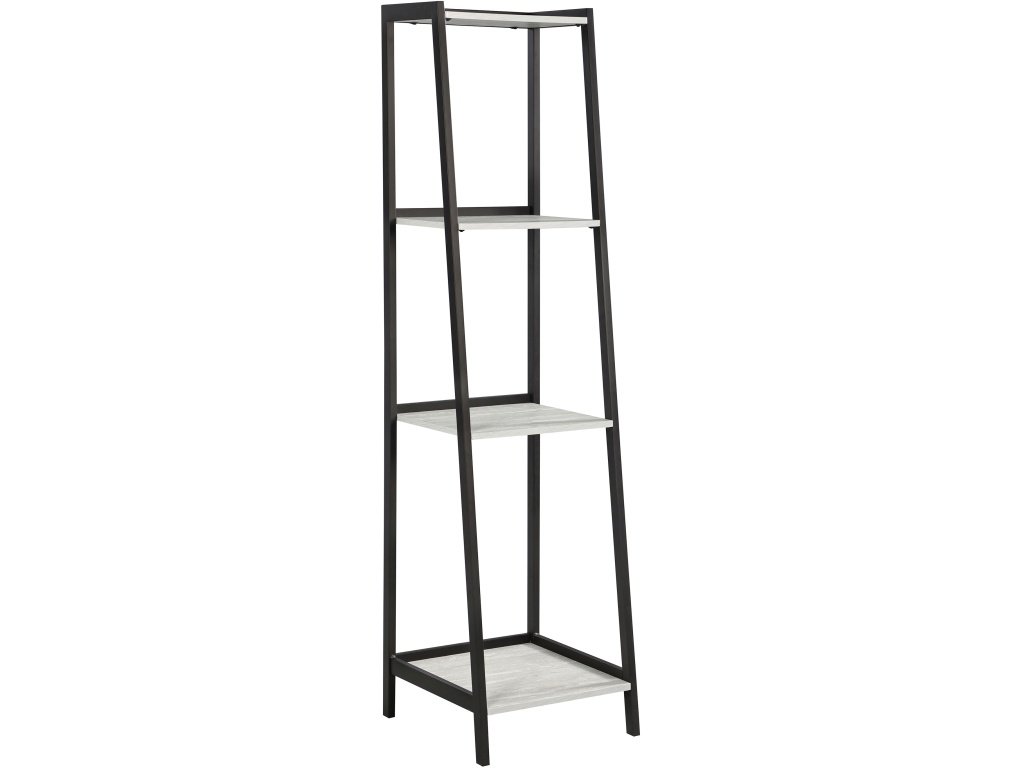 Pinckard 69-Inch 4-Shelf Bookshelf Grey Stone And Black