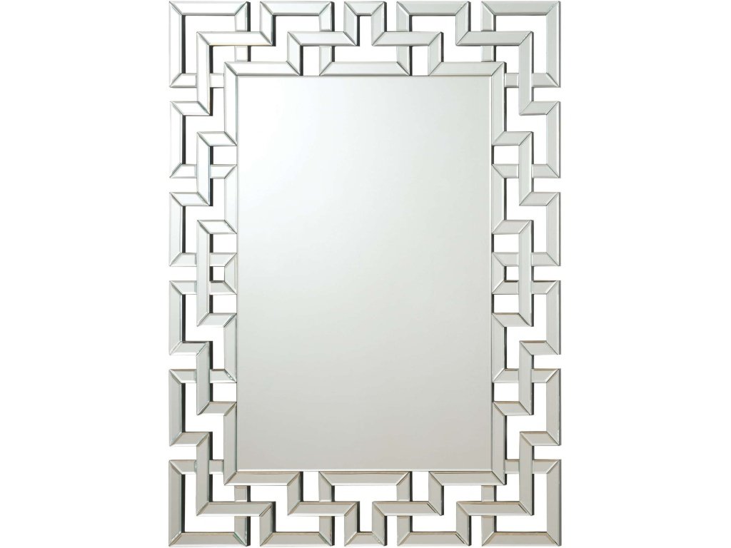 Forman 38 X 48 Inch Greek Motif Frameless Wall Mirror Silver