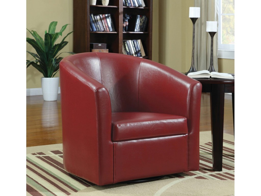 Turner Upholstered Barrel Back Swivel Chair Red