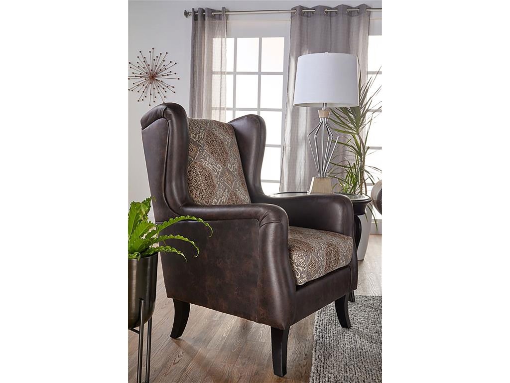 Elmbrook Upholstered Wingback Accent Club Chair Brown