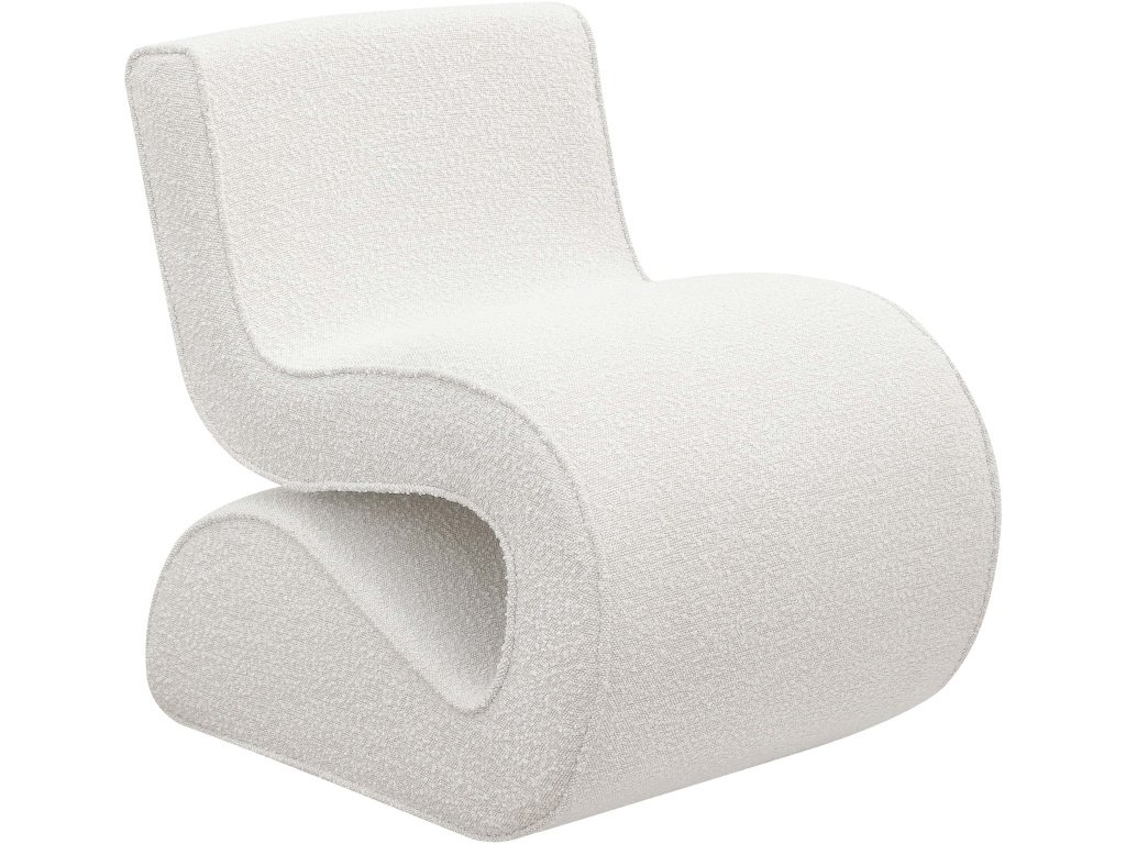 Ronea Boucle Upholstered Armless Curved Accent Chair Cream