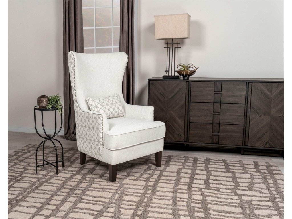 Pippin Upholstered Wingback Accent Chair Latte