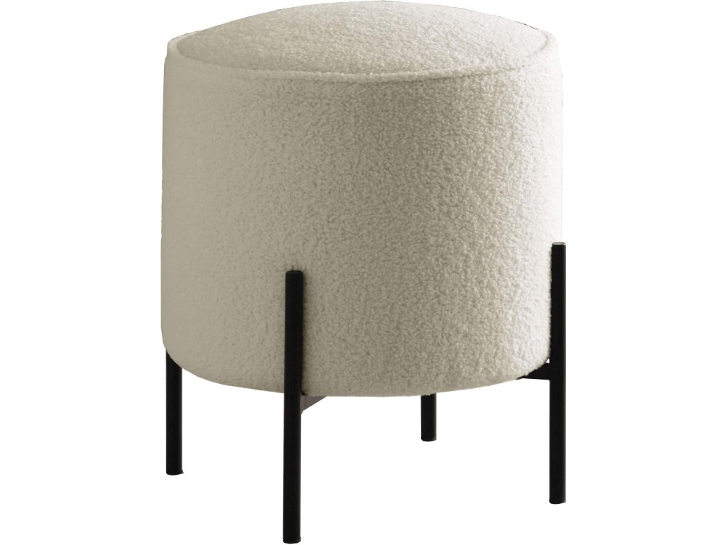 Basye Round Upholstered Ottoman Ivory