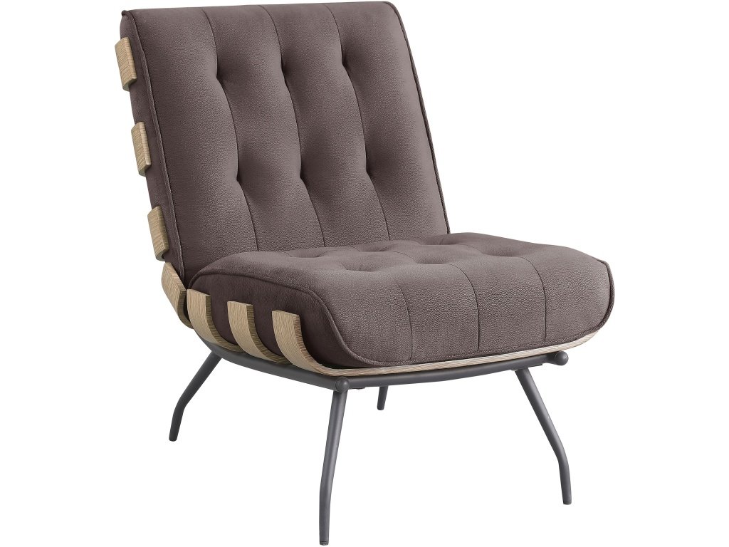 Aloma Armless Tufted Accent Chair Dark Brown