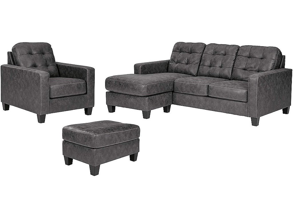 Venaldi Sofa Chaise, Chair, and Ottoman