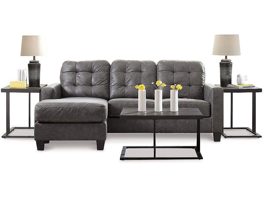 Venaldi Sofa Chaise with Occasional Table Set and Lamps