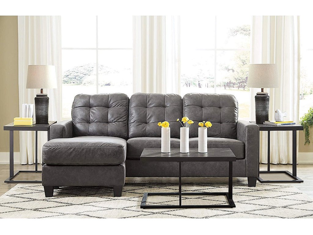 Venaldi Sofa Chaise with Occasional Table Set and Lamps