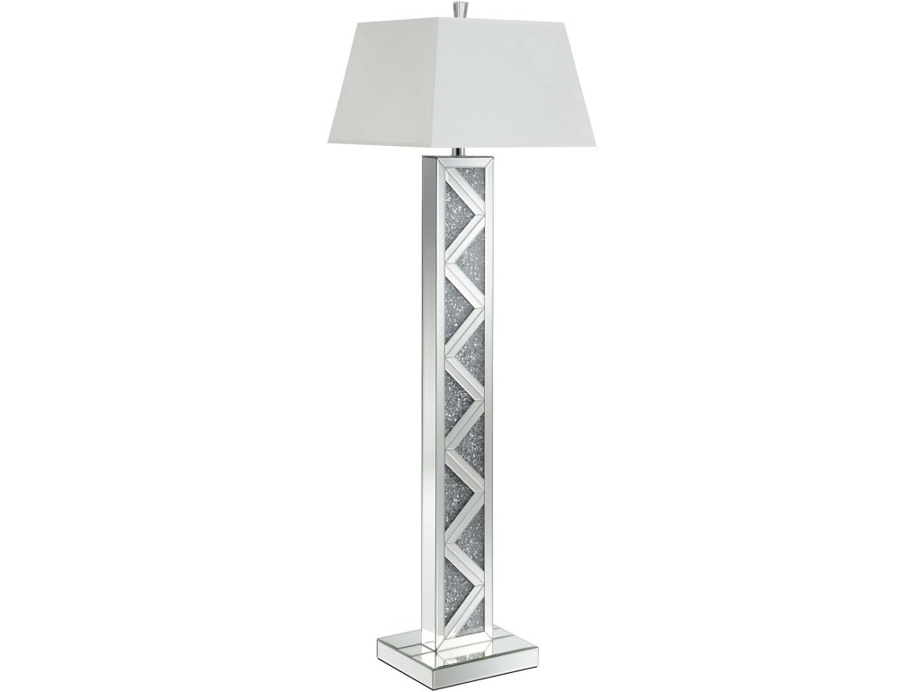 Carmen 65-Inch Empire Mirrored Acrylic Floor Lamp Silver