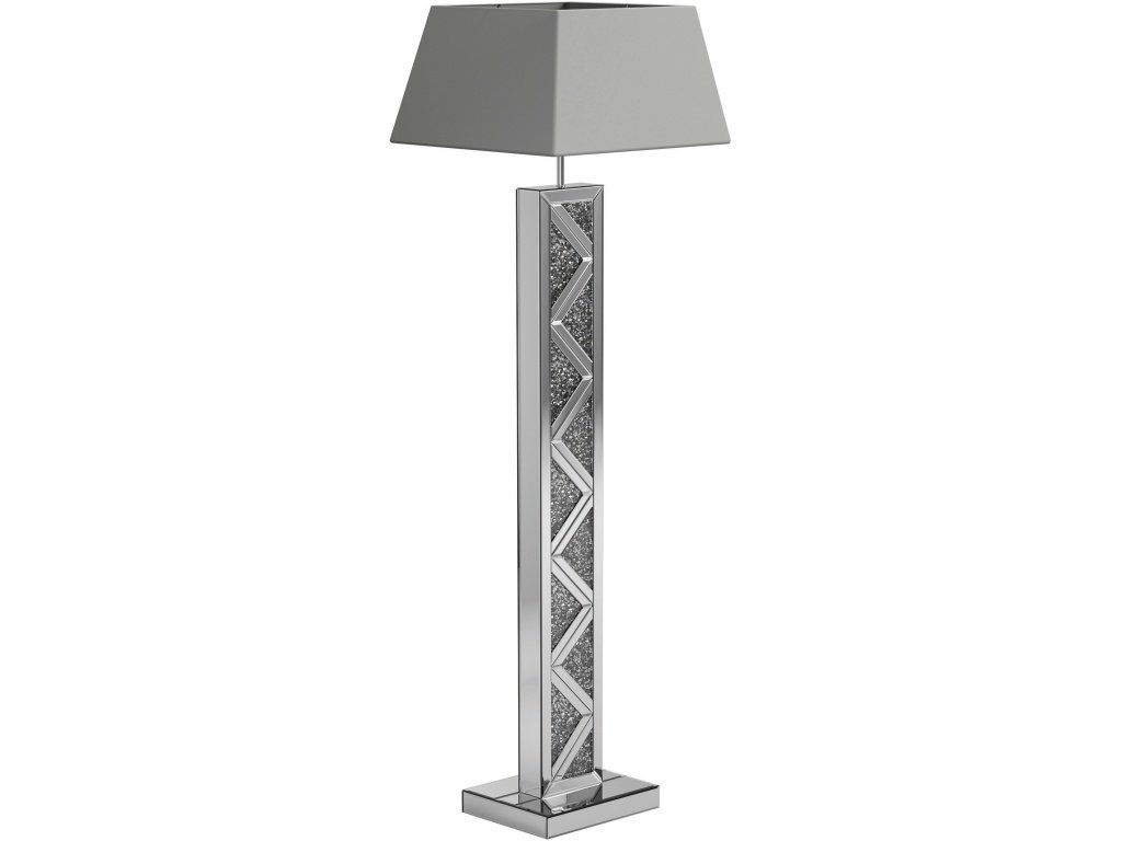 Carmen 65-Inch Empire Mirrored Acrylic Floor Lamp Silver