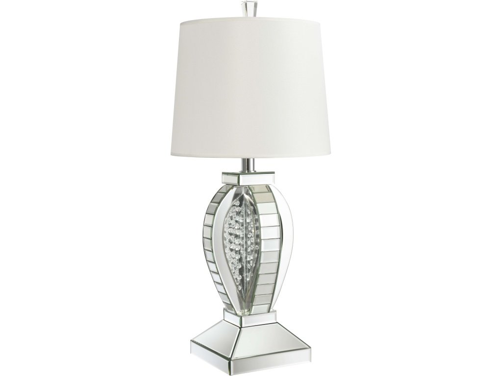 Klein 31-Inch Empire Mirrored Acrylic Table Lamp Silver