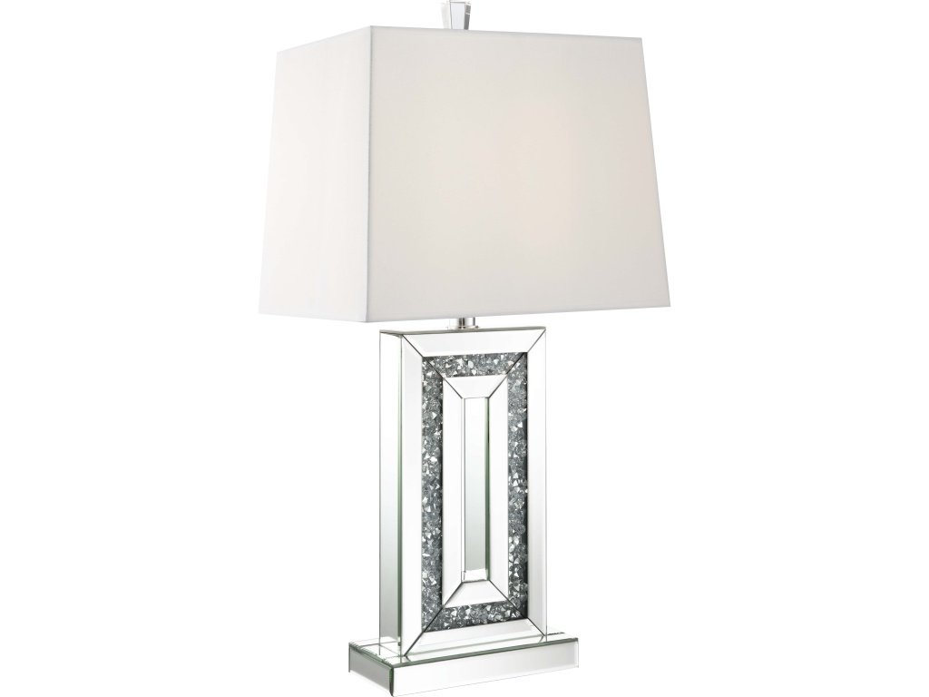 Ayelet 30-Inch Tapered Shade Mirrored Table Lamp Silver