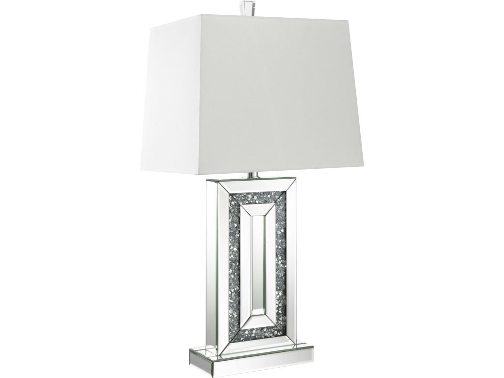 Ayelet 30-Inch Tapered Shade Mirrored Table Lamp Silver