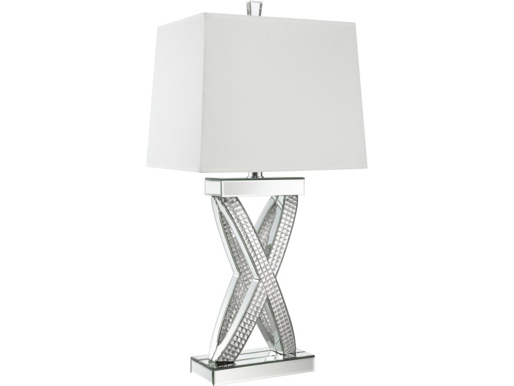 Dominick 31-Inch Tapered Mirrored Acrylic Table Lamp Silver