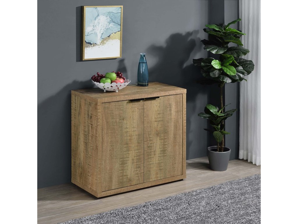 Pepita 2-Door Engineered Wood Accent Cabinet With Adjustable Shelves Mango Brown