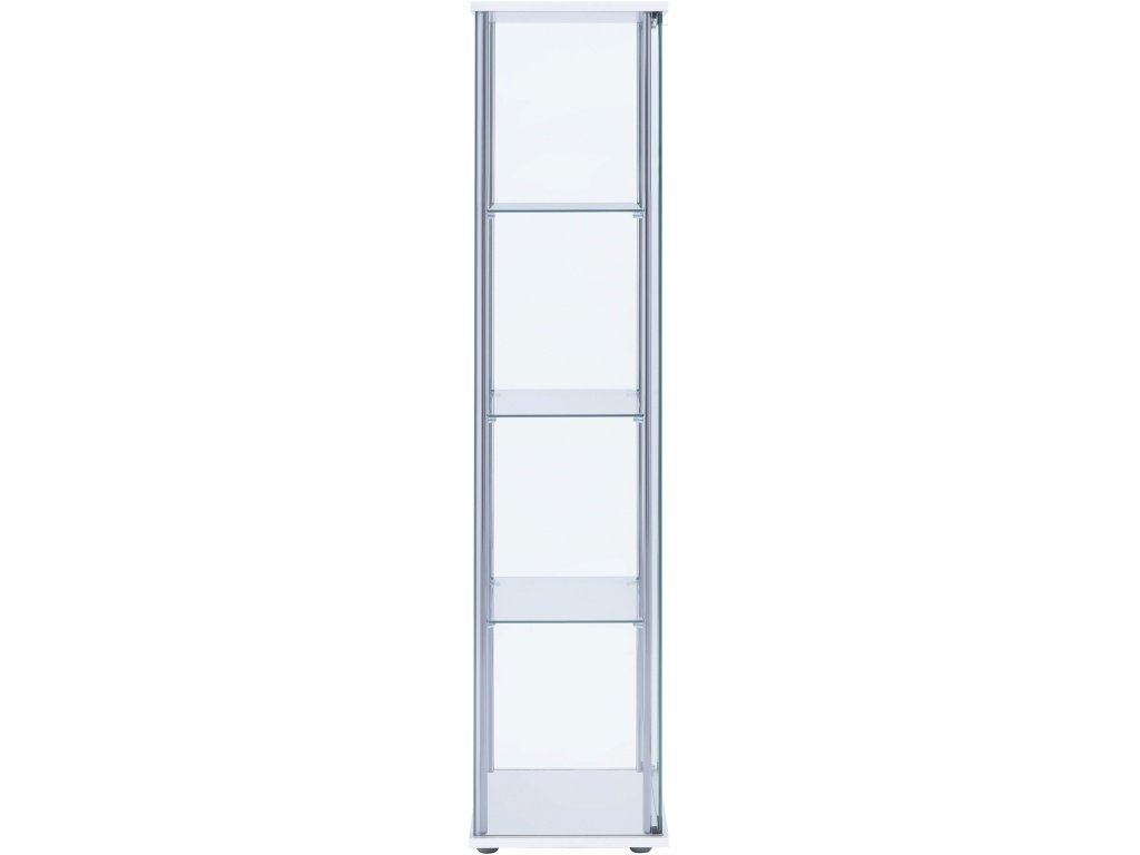 Bellatrix 4-Shelf Clear Glass Curio Cabinet White