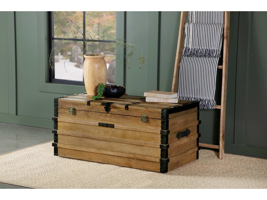 Simmons Wood Storage Trunk Natural And Black