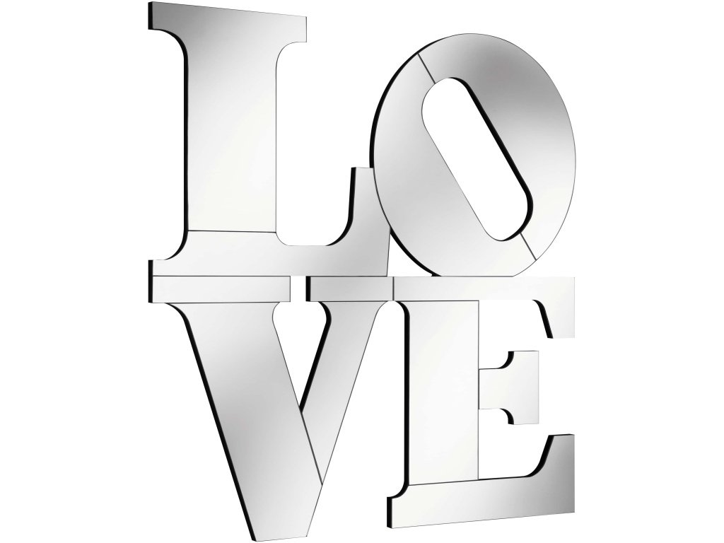 Keiran 40 X 40 Inch LOVE Lettered Wall Mirror Silver