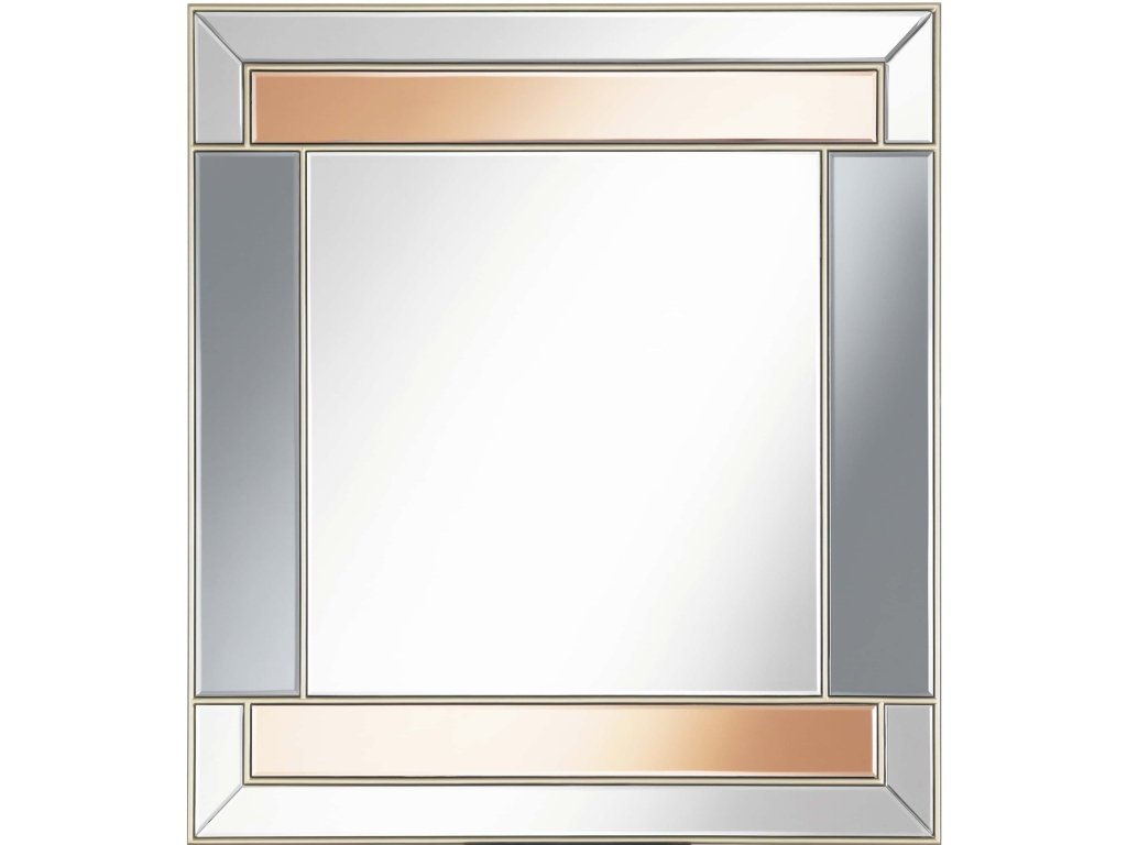 Braylin Rectangular Wall Mirror Champagne And Grey