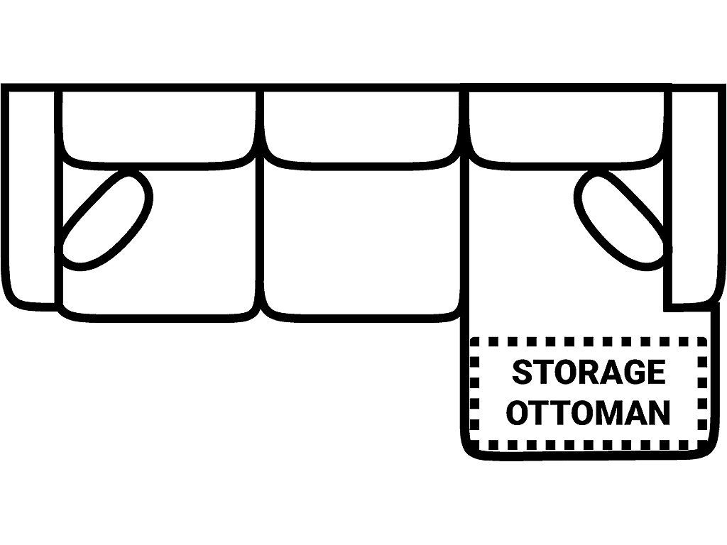 Sofa Chaise w/ Stor.