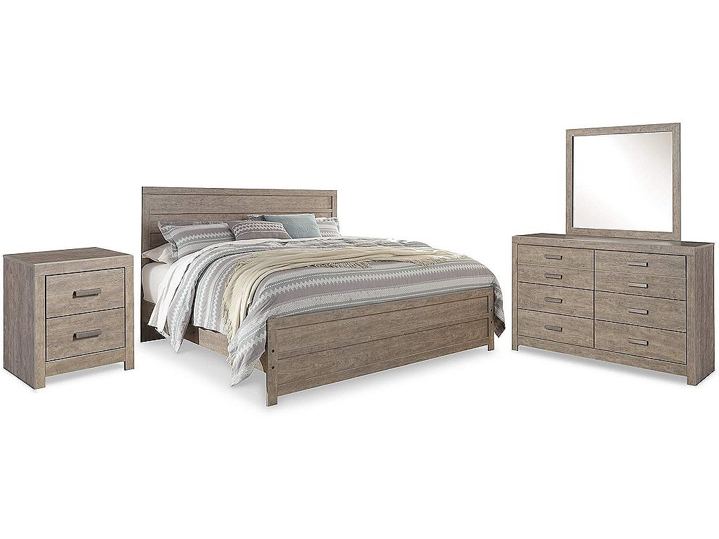 Culverbach King Panel Bed, Dresser, Mirror and Nightstand