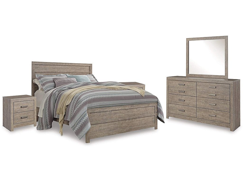 Culverbach Queen Bed with Mirrored Dresser and 2 Nightstand