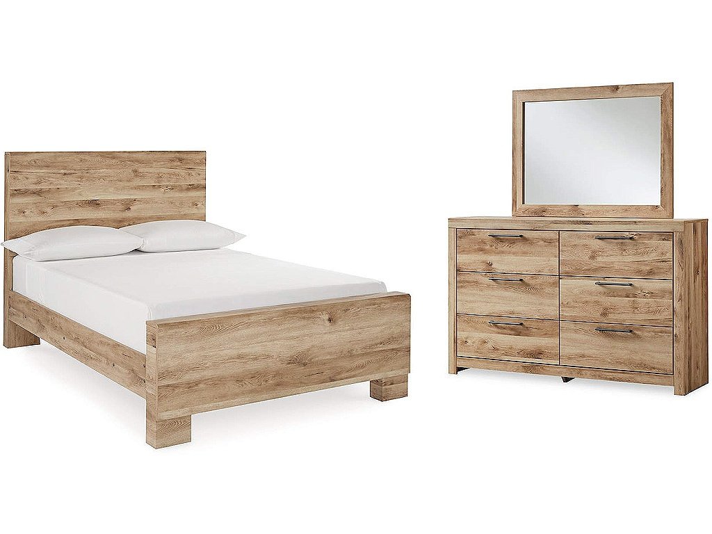 Hyanna Full Panel Bed, Dresser and Mirror