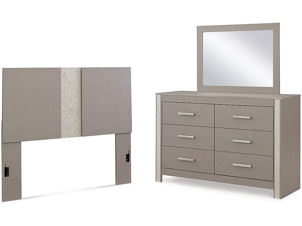 Surancha Queen/Full Panel Headboard, Dresser and Mirror