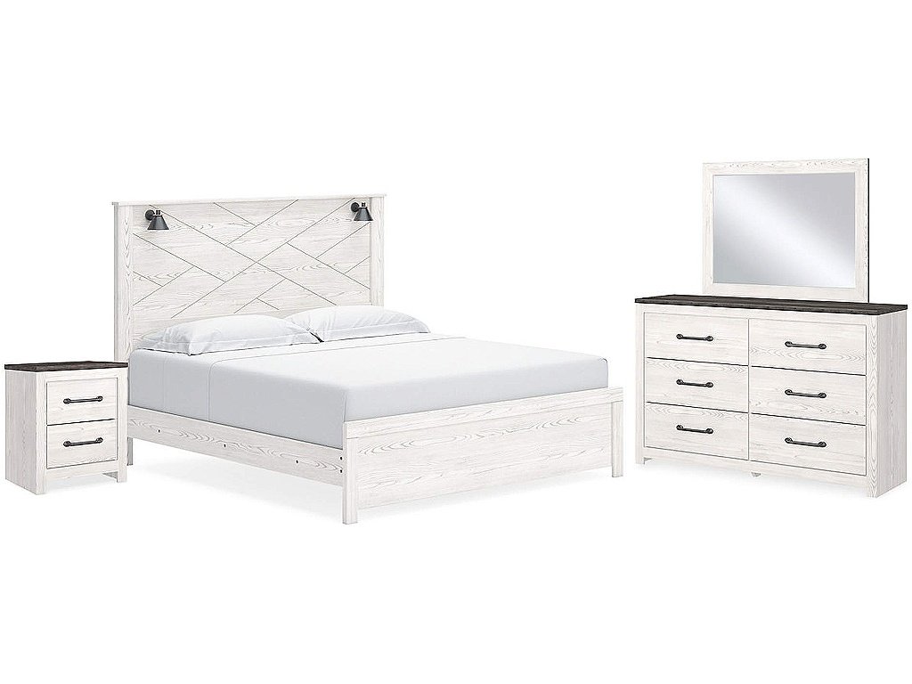 Gerridan King Panel Bed, Dresser, Mirror and Nightstand