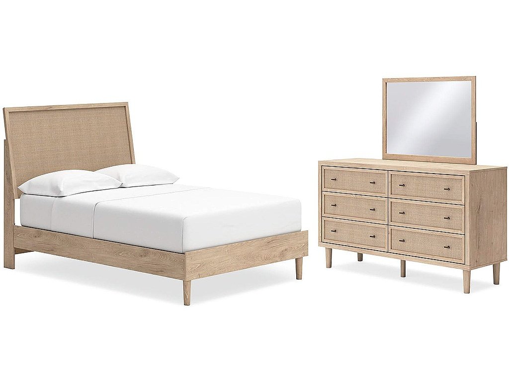 Cielden Full Panel Bed, Dresser and Mirror