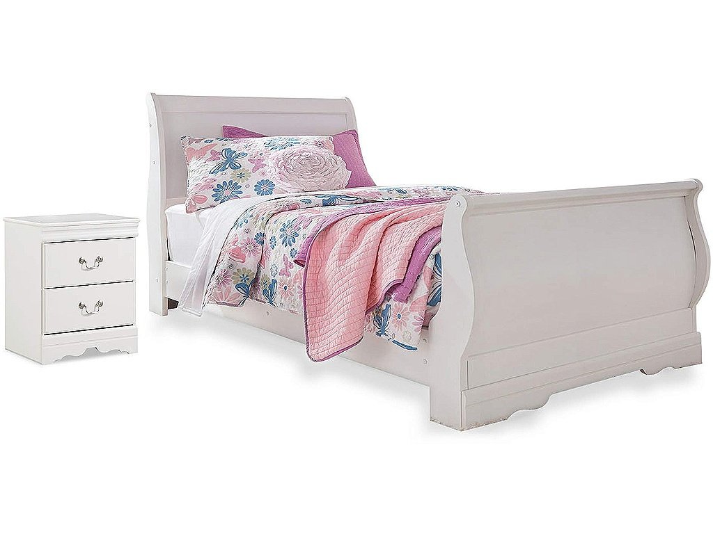 Anarasia Twin Sleigh Bed with Nightstand