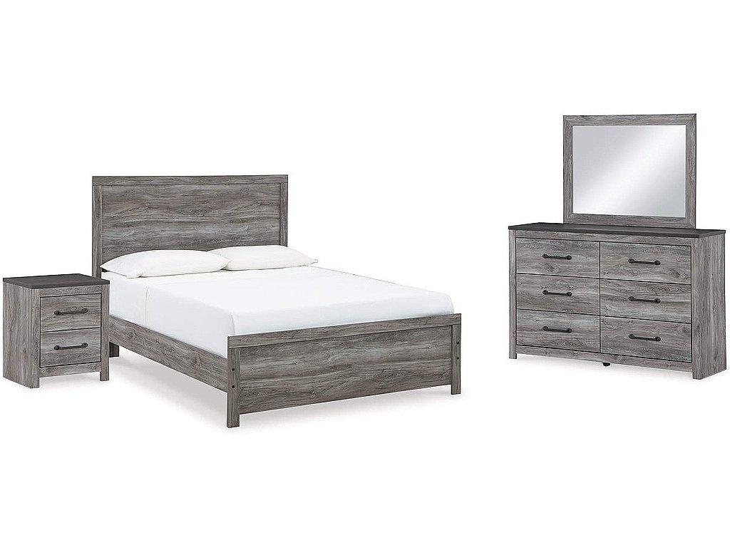 Bronyan Queen Panel Bed, Dresser, Mirror and Nightstand