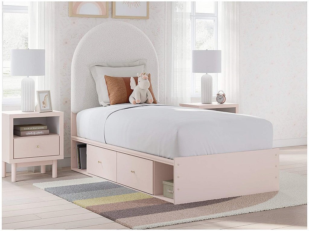 Wistenpine Twin Upholstered Panel Bed with Storage