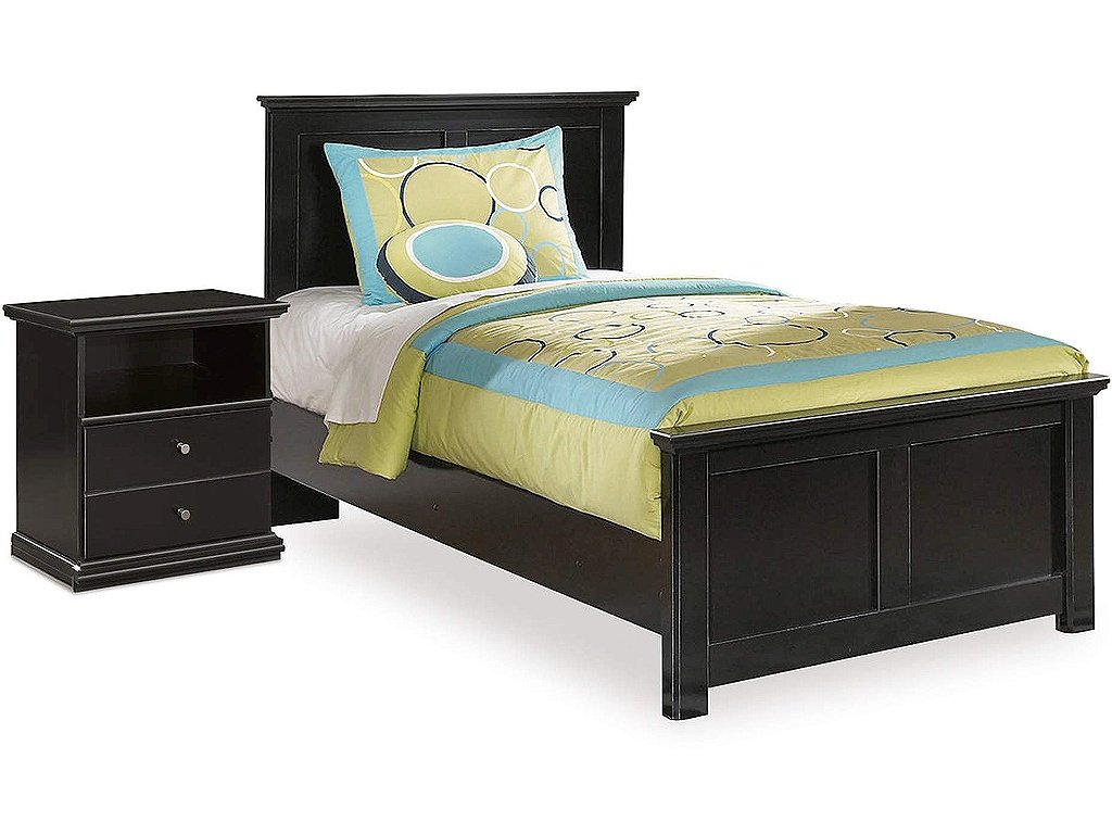 Maribel Twin Panel Bed and Nightstand