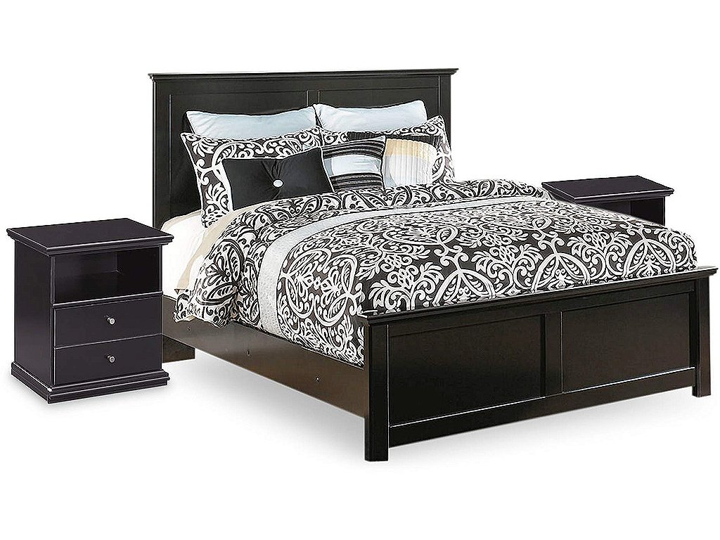 Maribel King Panel Bed and 2 Nightstands