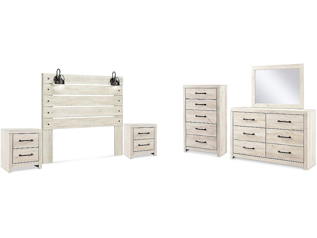 Cambeck Queen Panel Headboard, Dresser, Mirror, Chest and 2 Nightstands