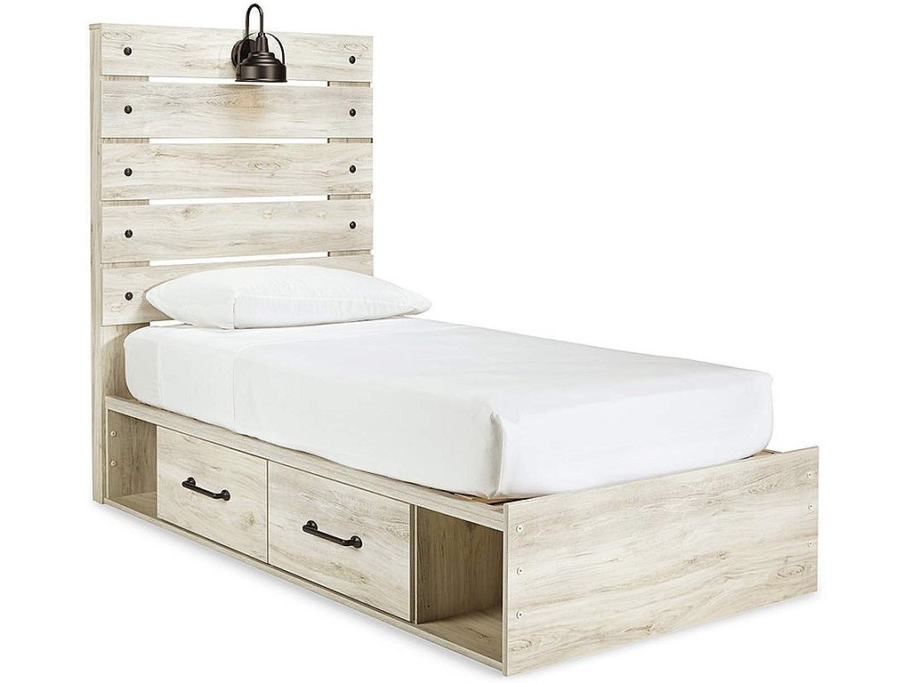 Cambeck Twin Panel Bed with 2 Storage Drawers