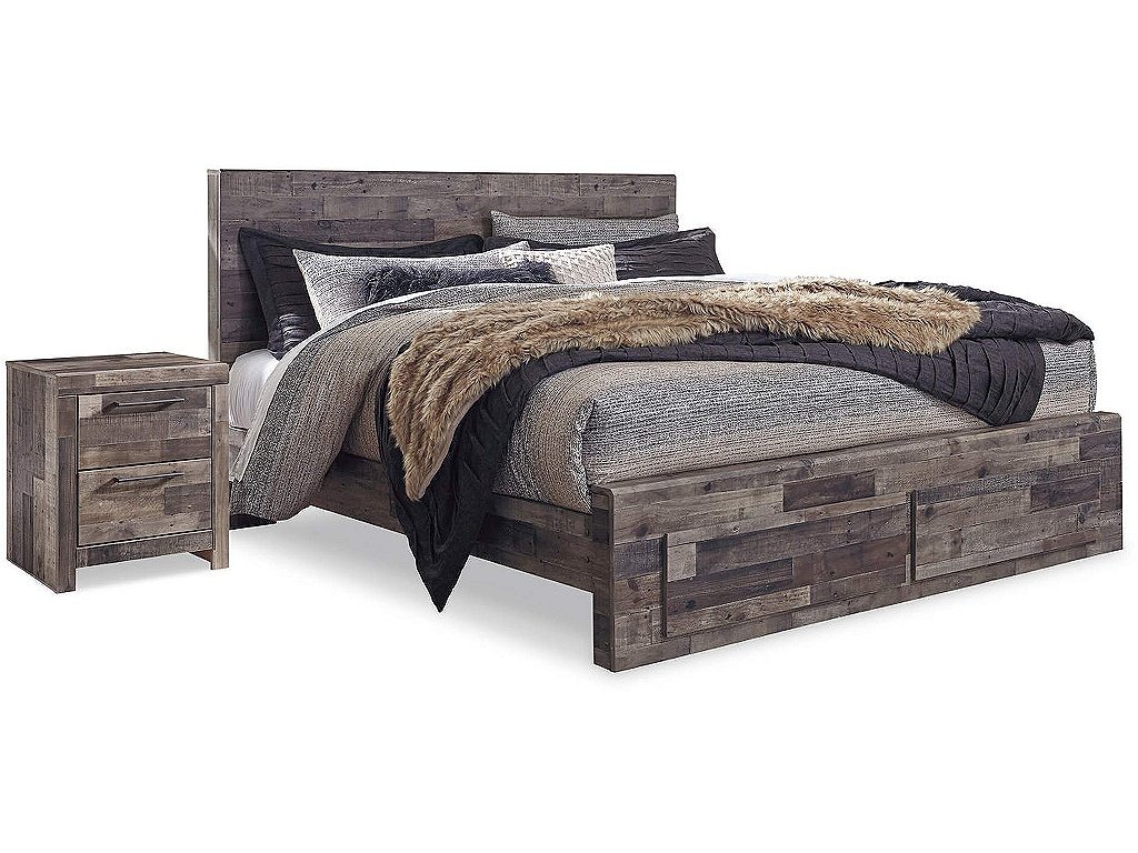 Derekson King Panel Storage Bed and 2 Nightstands