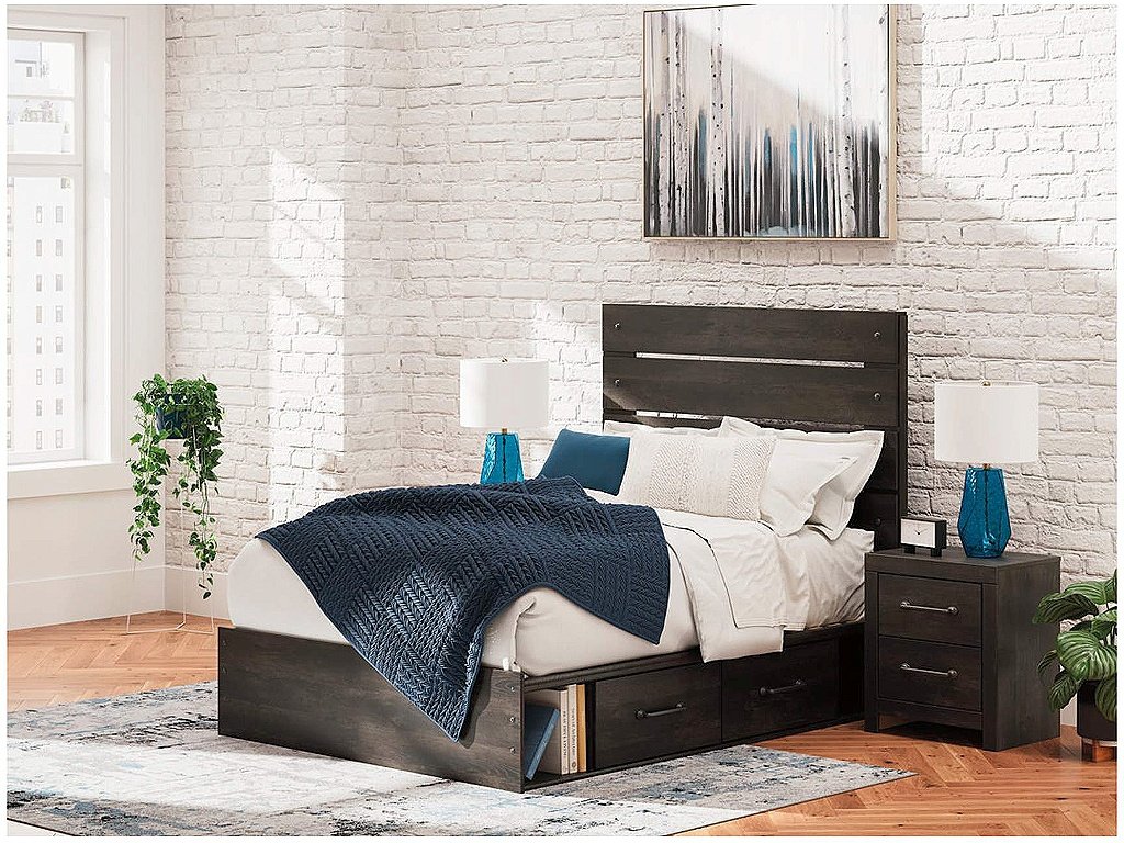 Hollivern Full Panel Bed with Storage