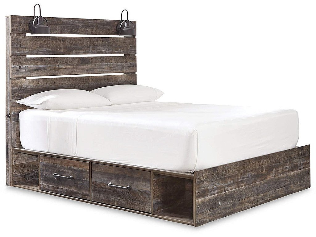 Drystan Queen Panel Bed with 4 Storage Drawers