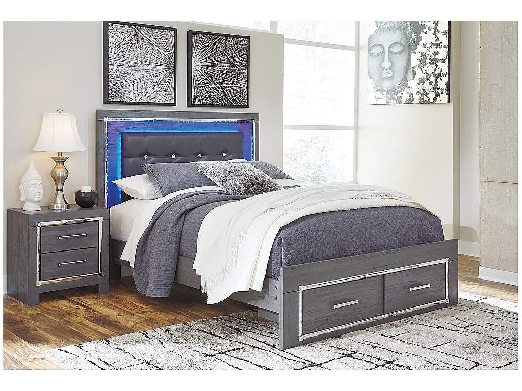 Lodanna Queen Panel Bed with 2 Storage Drawers