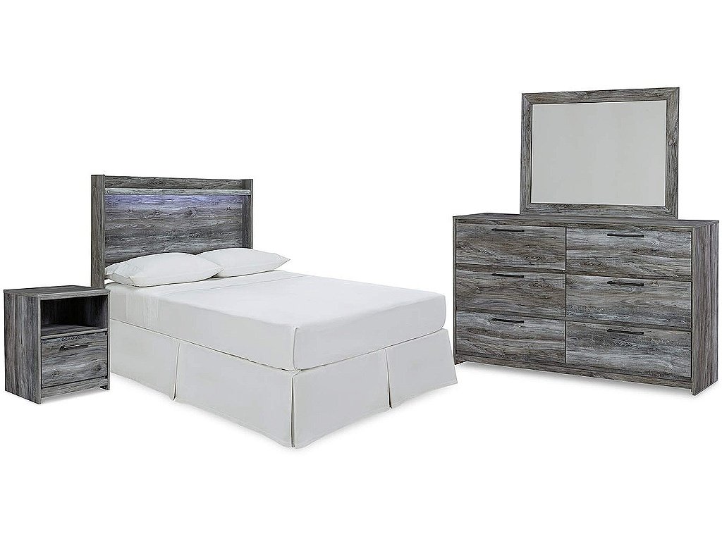 Baystorm Full Panel Bed Headboard, Dresser, Mirror and Nightstand