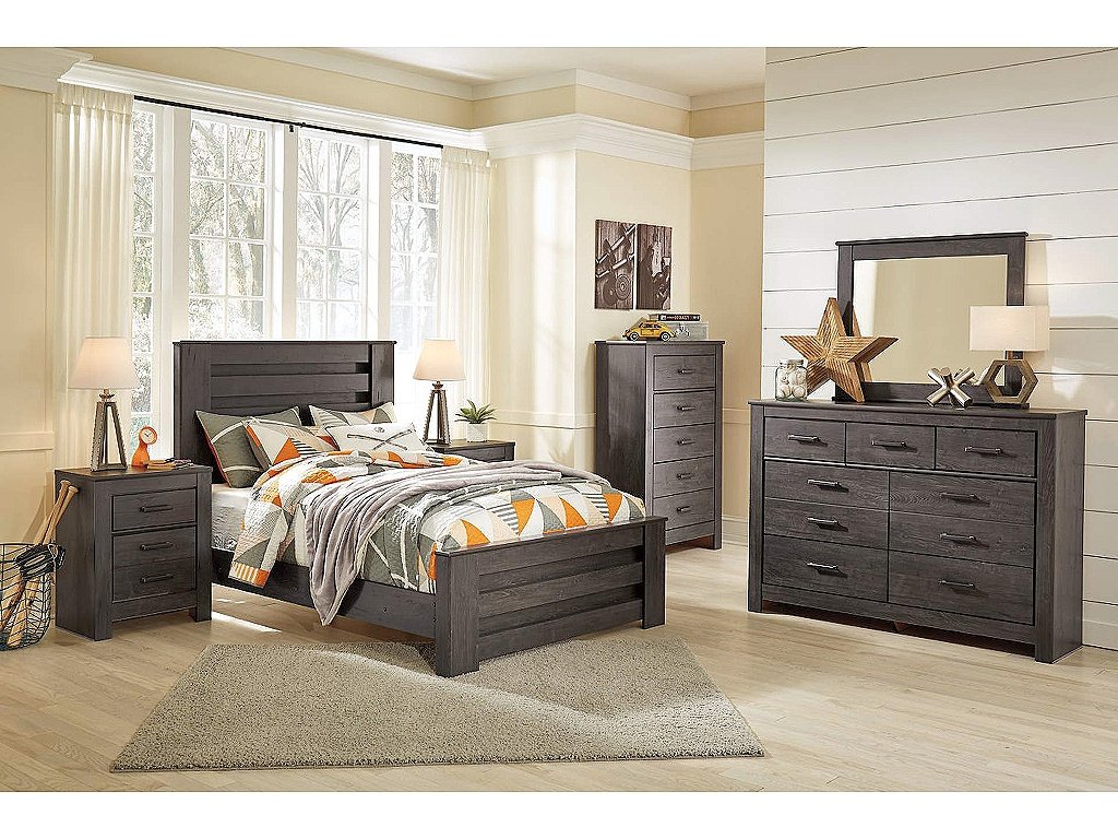 Brinxton Full Panel Bed, Dresser and Mirror