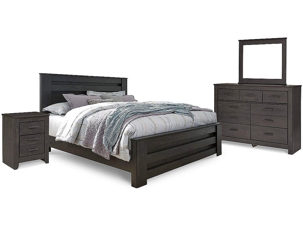 Brinxton King Panel Bed, Dresser, Mirror and Nightstand