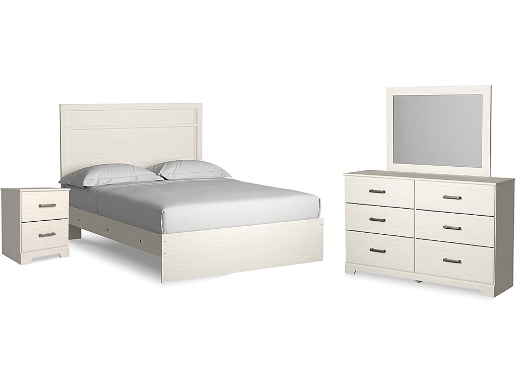 Stelsie Queen Panel Bed with Dresser, Mirror and Nightstand